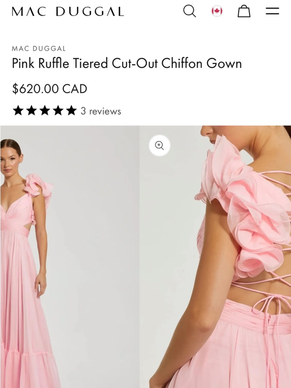 Mac Duggal hot pink ruffle gown / prom dress / bridesmaid dress - Picture 12 of 12